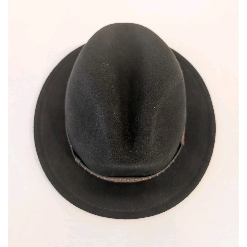 Harley Davidson Cowboy Hat Fedora Black Wool Felt Vintage USA Made Sz Small Band - Picture 8 of 16